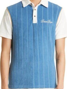 Bogey Boys Terry Golf Polo In Blue Men's Medium